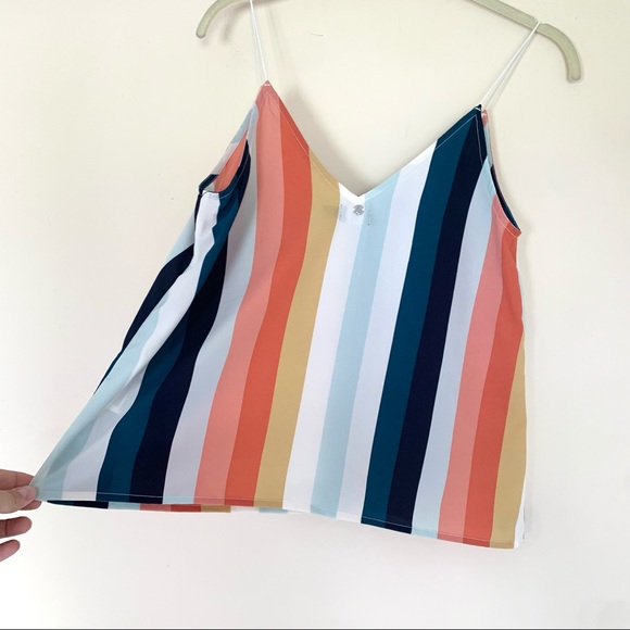 Volcom | “Flavor Up” Spaghetti Strap Striped Cropped V-neck Camisole Tank Top - Picture 7 of 16